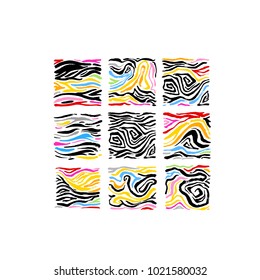 Zebra print / Hand drawn pattern illustrations - vector