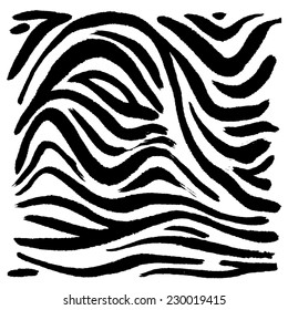 zebra print - hand drawn in vector