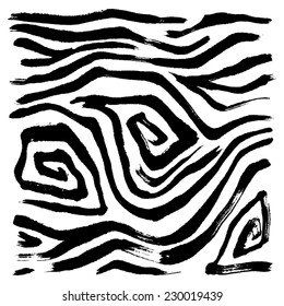 zebra print - hand drawn in vector