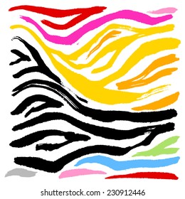 zebra print - hand drawn in vector / color Version