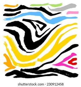 zebra print - hand drawn in vector / color Version