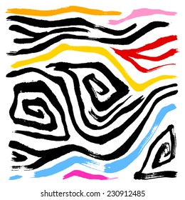 zebra print - hand drawn in vector / color Version