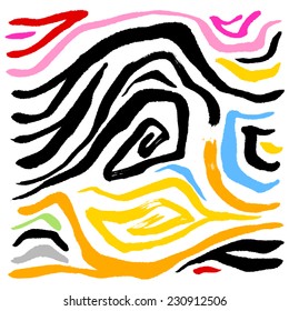 zebra print - hand drawn in vector / color Version