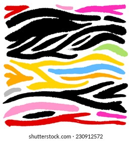 zebra print - hand drawn in vector / color Version