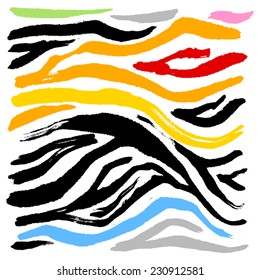 zebra print - hand drawn in vector / color Version