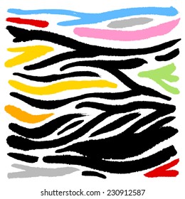 zebra print - hand drawn in vector / color Version
