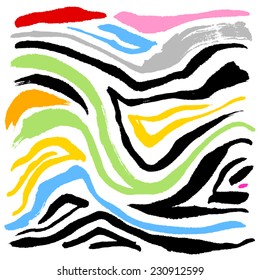 zebra print - hand drawn in vector / color Version