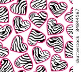Zebra print hearts - seamless abstract background