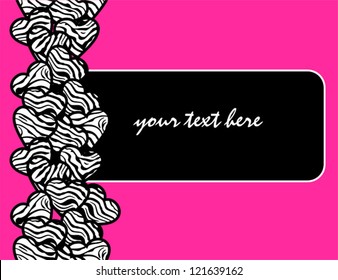 Zebra print hearts - seamless abstract background