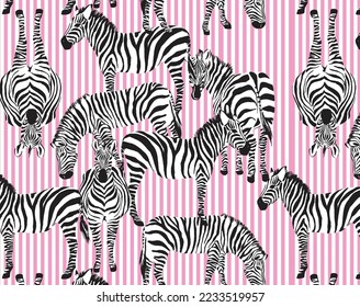 zebra print over striped background