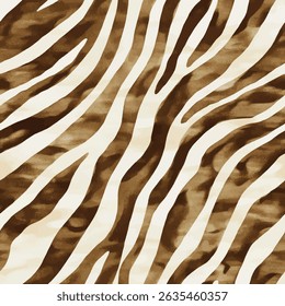 Zebra print pattern, in muted brown and cream tones. grunge lines ikat pattern, striped seamless pattern, Vector illustration background for print the paper.