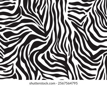 Zebra print pattern texture jungle vector background. Zebra skin pattern abstract wildlife design illustration