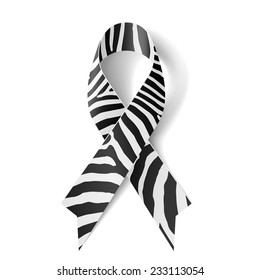 Zebra - Print Ribbon As Symbol Of Rare-disease Awareness, Ehlers-Danlos Syndrome