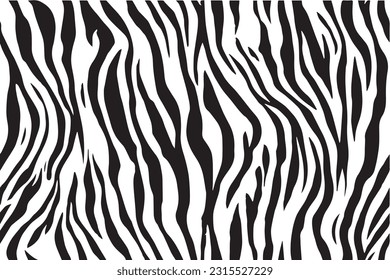 Zebra Print : Seamless Animal Skin Pattern : Vector Illustration