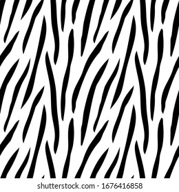 Impresión de cebra. Patrón monocromo blanco y negro de piel de animales salvajes en vectores