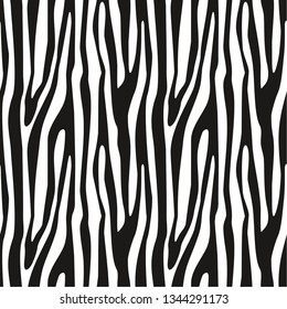 Zebra print.  Seamless zebra pattern. Animal skin. Black and white striped background. Animal print. 