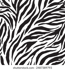 Zebra print seamless pattern vector. Zebra skin texture vector illustration.