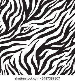 Zebra print seamless pattern vector. Zebra skin texture vector illustration.