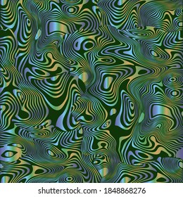 Zebra print. Silvery green Wriggling stripes. Abstract seamless pattern.