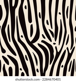 Zebra print, vector seamless pattern in beige and brown colors