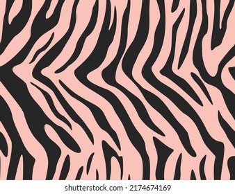 Zebra print vector texture animal pattern, endless background for textile