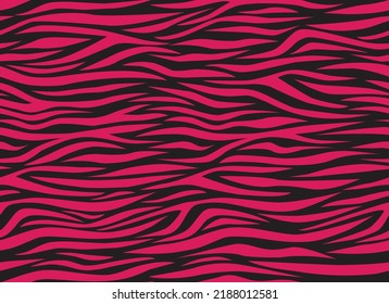 Zebra red abstract seamless pattern. Colorful stripes, repeating background. Vector printing for fabrics, posters, banners. 