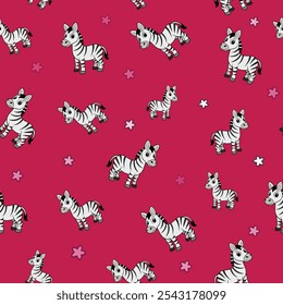 Zebra Repeat Pattern, Zebra seamless pattern for kids to wear, Zebra Animal Print Seamless Vector Pattern or Seamless Vector Background. Modern Art Deco Regency Zebra Geometric Seamless Pattern