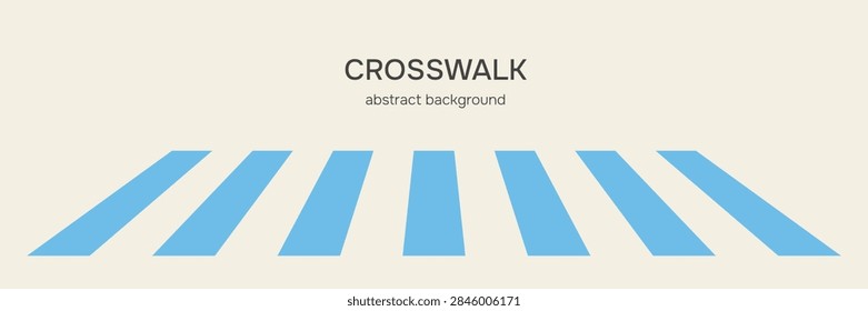 Zebra road background. Perspective stiped lines pattern. Minimal graphic design. Abstract crosswalk path. Vector illustration 