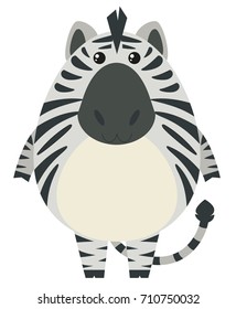 Zebra with round body illustration
