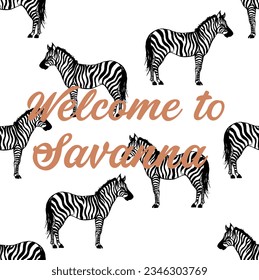 zebra savanna safari savage pattern 