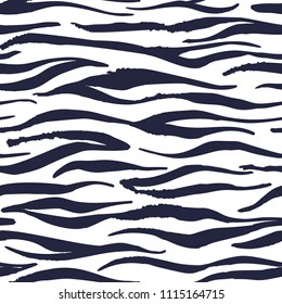Zebra. O padrão de pele animal perfeito para seus projetos. Abstrato mão desenhada repetir fundo. Pode ser usado para papel, marca, embalagem, tecido, decoração, cartazes, cartões, etc.