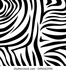 Zebra seamless pattern in abstract style in black and white,Vector illustration seamless swatch in the swatches panel, for wrapping paper, textile, fabric, wallpaper, fashion, clothing and bags 