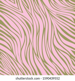Zebra seamless pattern in abstract style in pink and green,Vector illustration seamless swatch in the swatches panel, for wrapping paper, textile, fabric, wallpaper, fashion, clothing and bags 