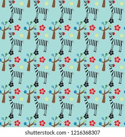 Zebra Seamless pattern animal texture design
