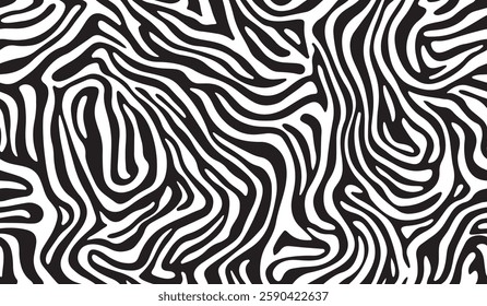 Zebra seamless pattern background, black and white striped lines. Vector illustration design.