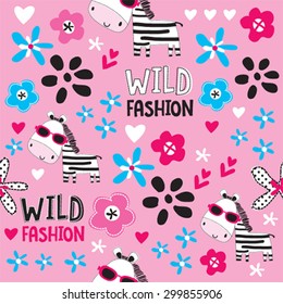 zebra seamless pattern background vector illustration