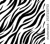 zebra seamless pattern. black and white stripped background. abstract organic pattern. vector background for fabric design, wrapping paper, textile and wallpaper.