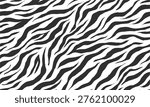 zebra seamless pattern. black and white stripped background. abstract organic pattern. vector background for fabric design, wrapping paper, textile and wallpaper.