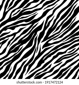 Бесшовный фон «Зебра». Черные и белые полосы зебры. Векторный материал кожи животных ткани зоопарка