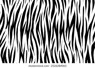 zebra seamless pattern. black and white stripped background. abstract organic pattern. vector background for fabric design, wrapping paper, textile and wallpaper.
