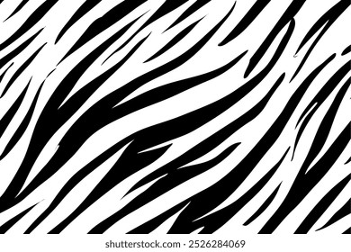 zebra seamless pattern. black and white stripped background. abstract organic pattern. vector background for fabric design, wrapping paper, textile and wallpaper.