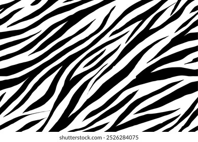 padrão sem emenda de zebra. fundo listrado preto e branco. padrão orgânico abstrato. fundo vetorial para design de tecido, papel de embrulho, têxtil e papel de parede.