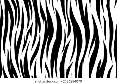 padrão sem emenda de zebra. fundo listrado preto e branco. padrão orgânico abstrato. fundo vetorial para design de tecido, papel de embrulho, têxtil e papel de parede.