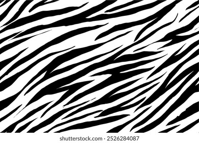 zebra seamless pattern. black and white stripped background. abstract organic pattern. vector background for fabric design, wrapping paper, textile and wallpaper.