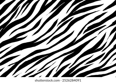 Zebra nahtloses Muster. schwarz-weiß gestreifter Hintergrund. abstraktes organisches Muster. Vektorhintergrund für Stoffdesign, Wickelpapier, Textil und Tapete.