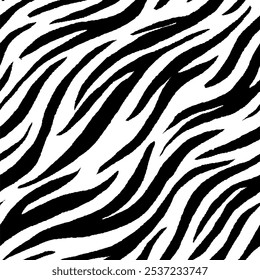 zebra seamless pattern. black and white stripped background. abstract organic pattern. vector background for fabric design, wrapping paper, textile and wallpaper.