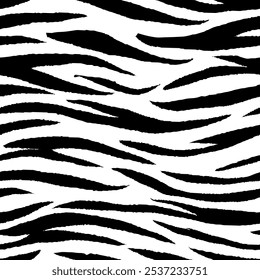 zebra seamless pattern. black and white stripped background. abstract organic pattern. vector background for fabric design, wrapping paper, textile and wallpaper.
