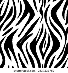 Patrón sin fisuras de cebra. fondo de rayas en blanco y negro. patrón orgánico abstracto. fondo de Vector para el diseño de la tela, papel de embalaje, textil y Fondo de pantalla.