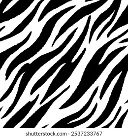 zebra seamless pattern. black and white stripped background. abstract organic pattern. vector background for fabric design, wrapping paper, textile and wallpaper.