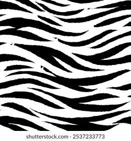 zebra seamless pattern. black and white stripped background. abstract organic pattern. vector background for fabric design, wrapping paper, textile and wallpaper.